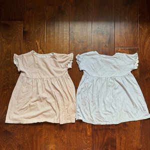 3Y Uniqlo Baby Striped Cotton Dress in Orange or Blue Color